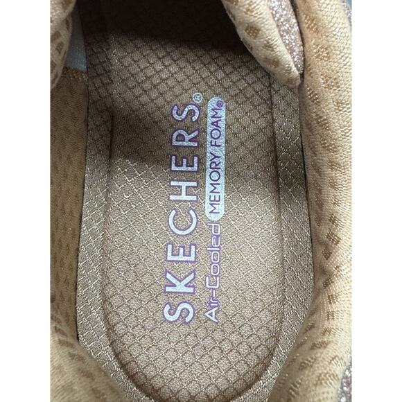 NWOT SKECHERS 9.5 AIR UNO GLITTER BOMB ROSE GOLD MEMORY FOAM SNEAKERS WOMEN - Picture 8 of 13